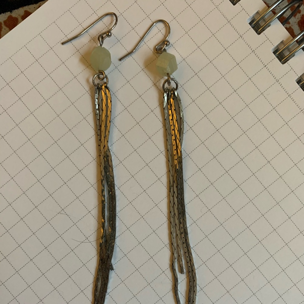 stone chain earrings